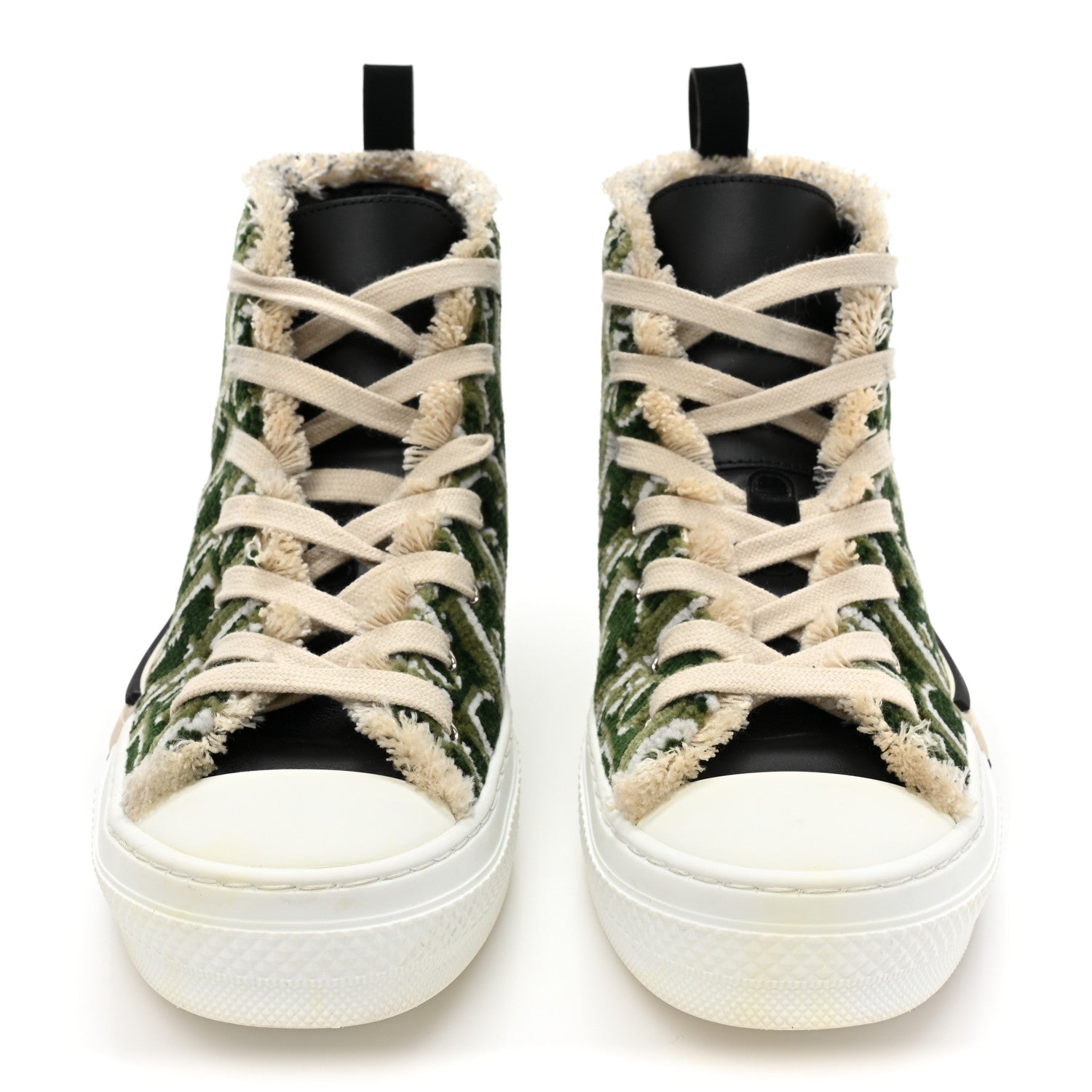 Christian Dior Tapestry Oblique Mens B23 High Top Sneakers 38 Olive 2 of 11