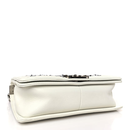 Chanel Calfskin Sequin Medium Boy Chanel Flap White 4 of 13