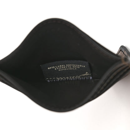 Fendi Vitello Soft Bi-Color FF 1974 Embossed Card Holder Maya Black 5 of 10