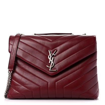 Saint Laurent Calfskin Y Quilted Monogram Medium Loulou Chain Satchel Palissandre 1 of 28