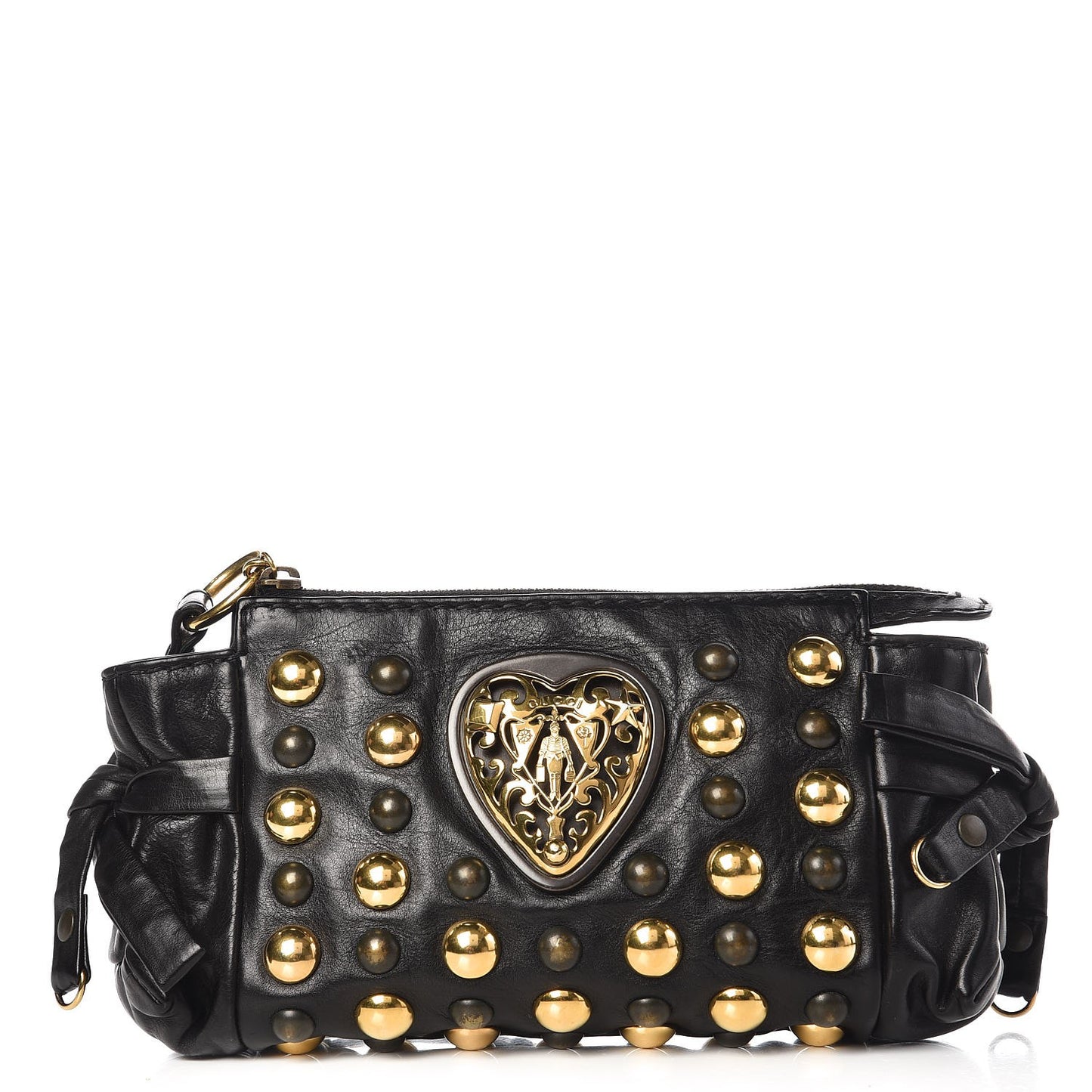 Calfskin Studded Babouska Clutch Black