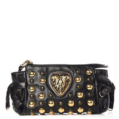 Gucci Calfskin Studded Babouska Clutch Black 1 of 7