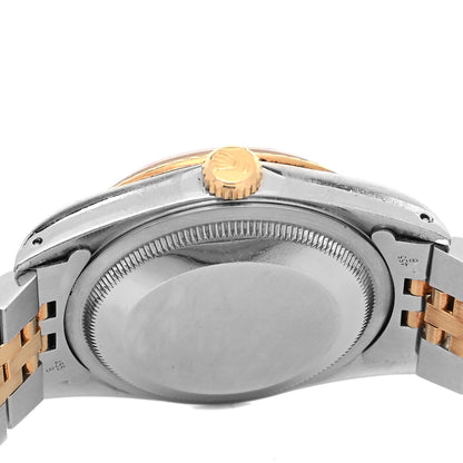 Rolex Stainless Steel 18K Yellow Gold Diamond 36mm Oyster Perpetual Datejust Watch Champagne 16233 4 of 4
