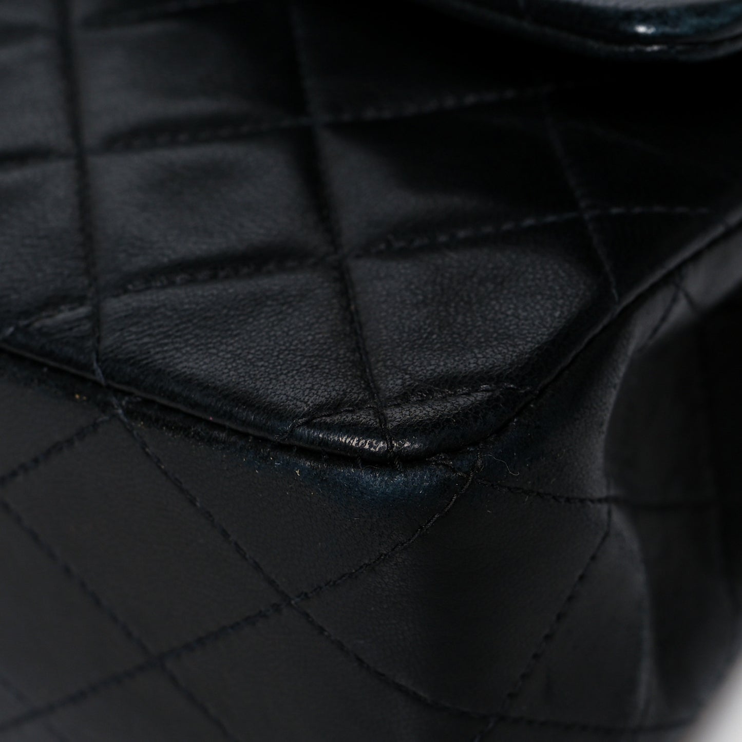 Lambskin Quilted Medium Double Flap Black