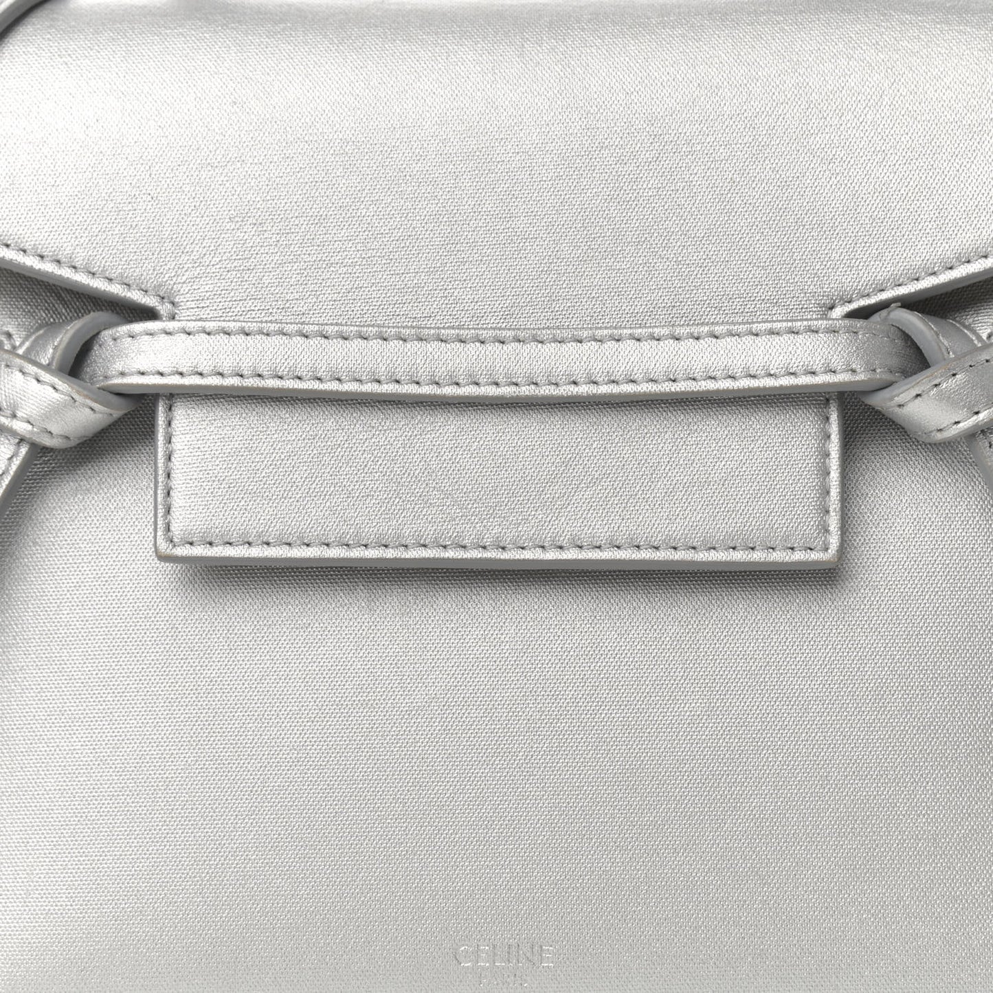 Laminated Calfskin Nano Belt Bag Silver