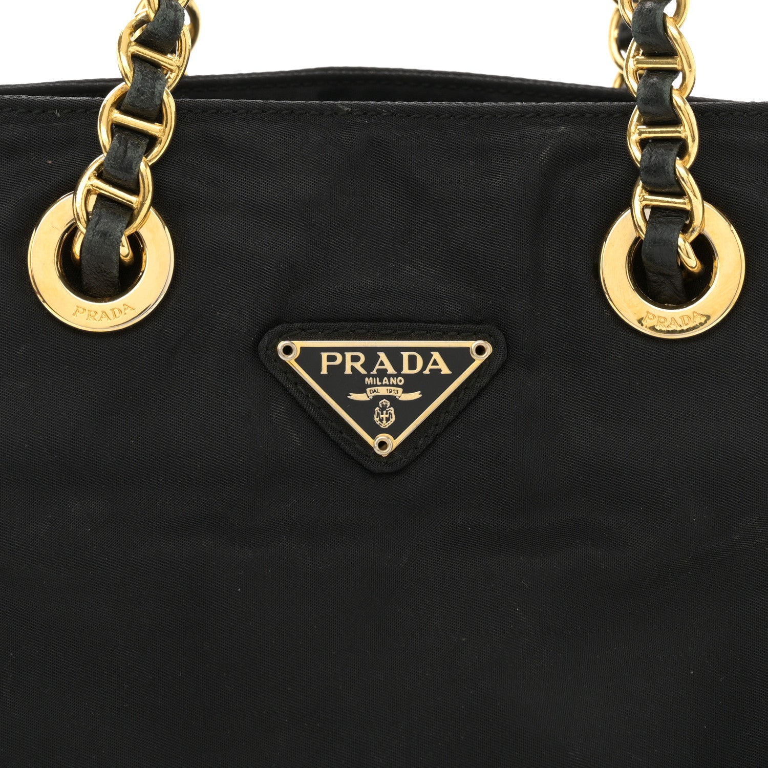 Prada Tessuto Nylon Chain Shoulder Bag Black 8 of 14