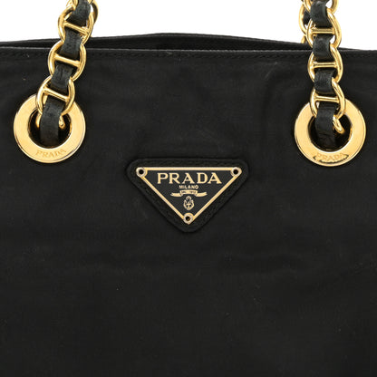 Prada Tessuto Nylon Chain Shoulder Bag Black 8 of 14