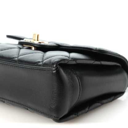 Chanel Lambskin Quilted Mini Top Handle Square Flap Black 10 of 10