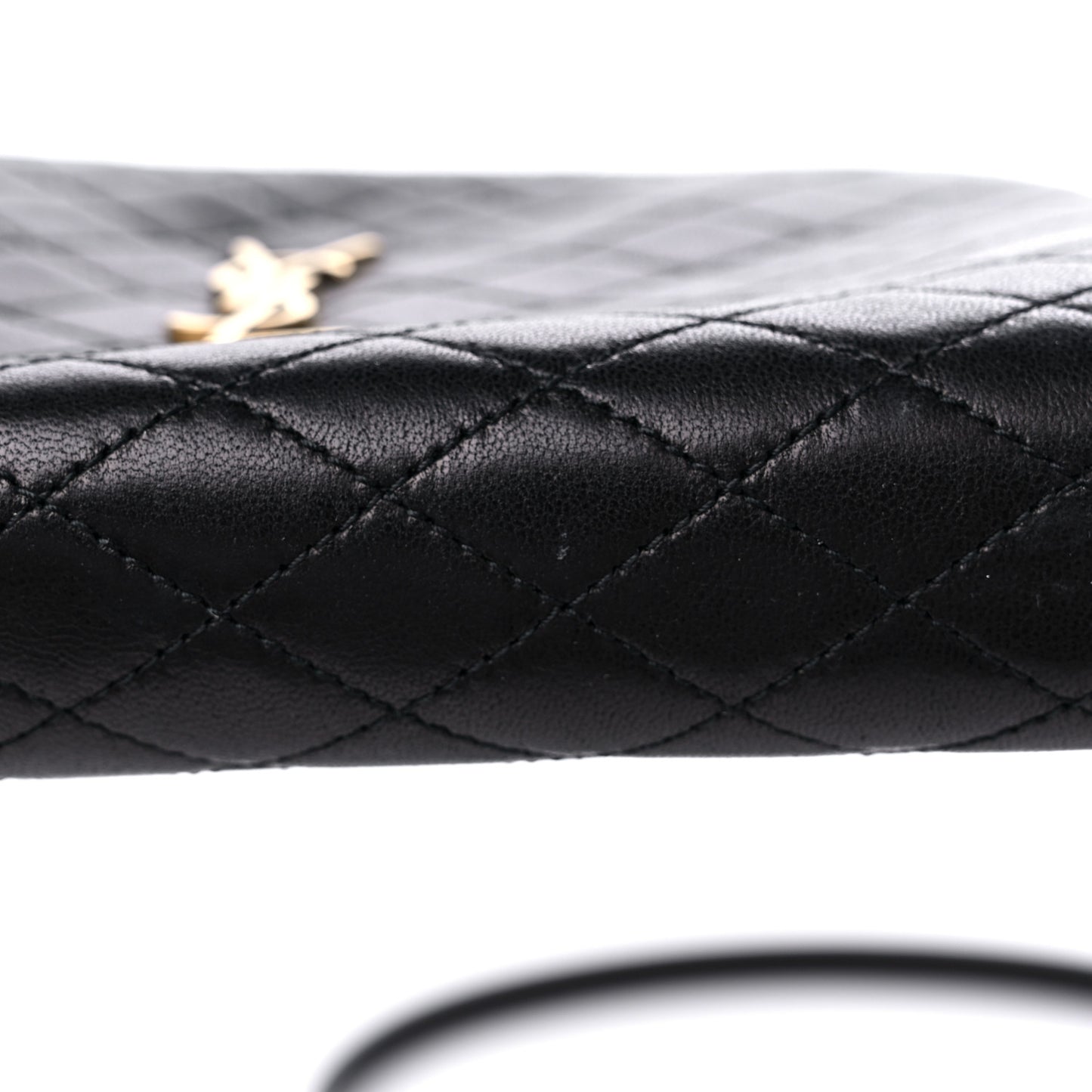 Lambskin Quilted Gaby Zipped Pouch Black