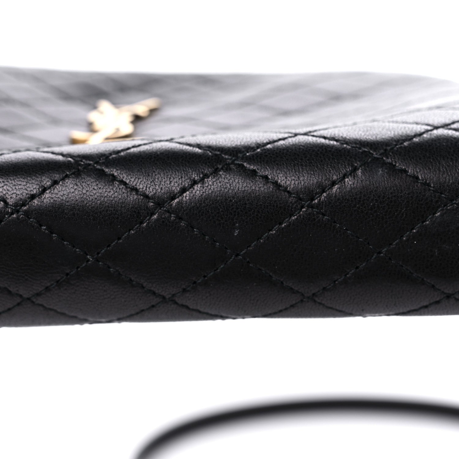 Saint Laurent Lambskin Quilted Gaby Zipped Pouch Black 9 of 10