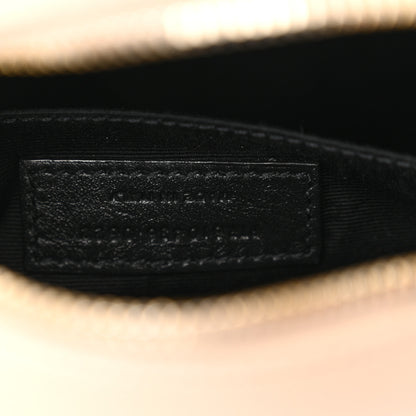 Saint Laurent Grain De Poudre Matelasse Chevron Quilted Round Vinyle Camera Bag Dark Beige 7 of 13