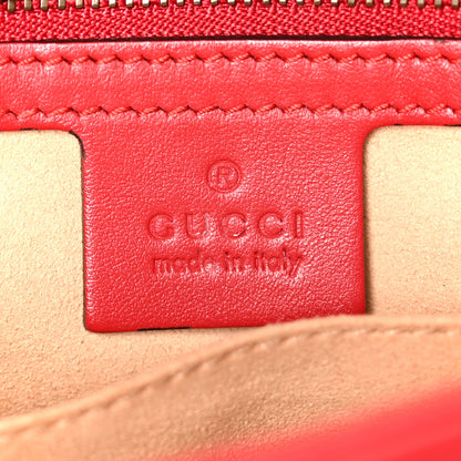 Gucci Calfskin Matelasse Small GG Marmont Top Handle Shoulder Bag Hibiscus Red 6 of 11