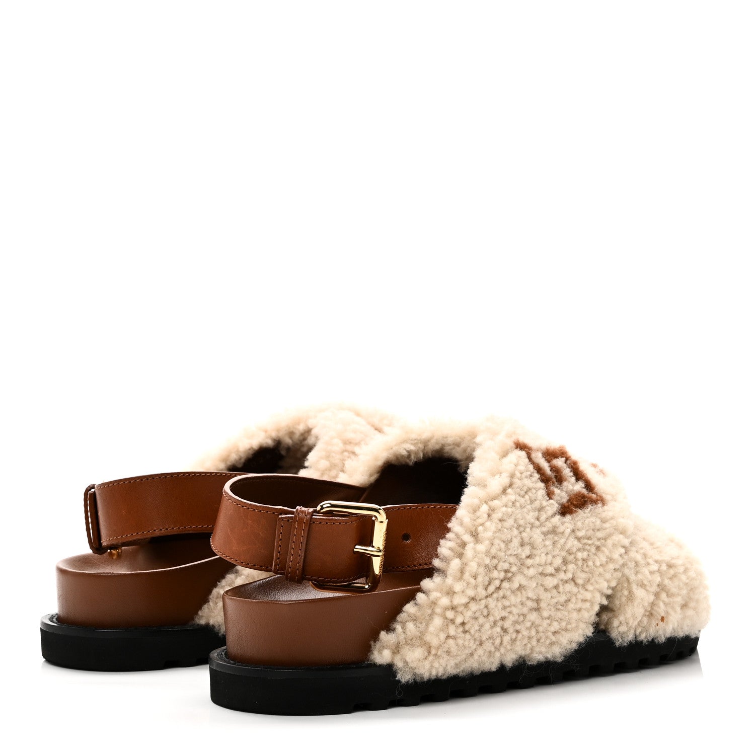 Louis Vuitton Shearling Paseo Flat Comfort Sandal 38.5 Nude 5 of 10