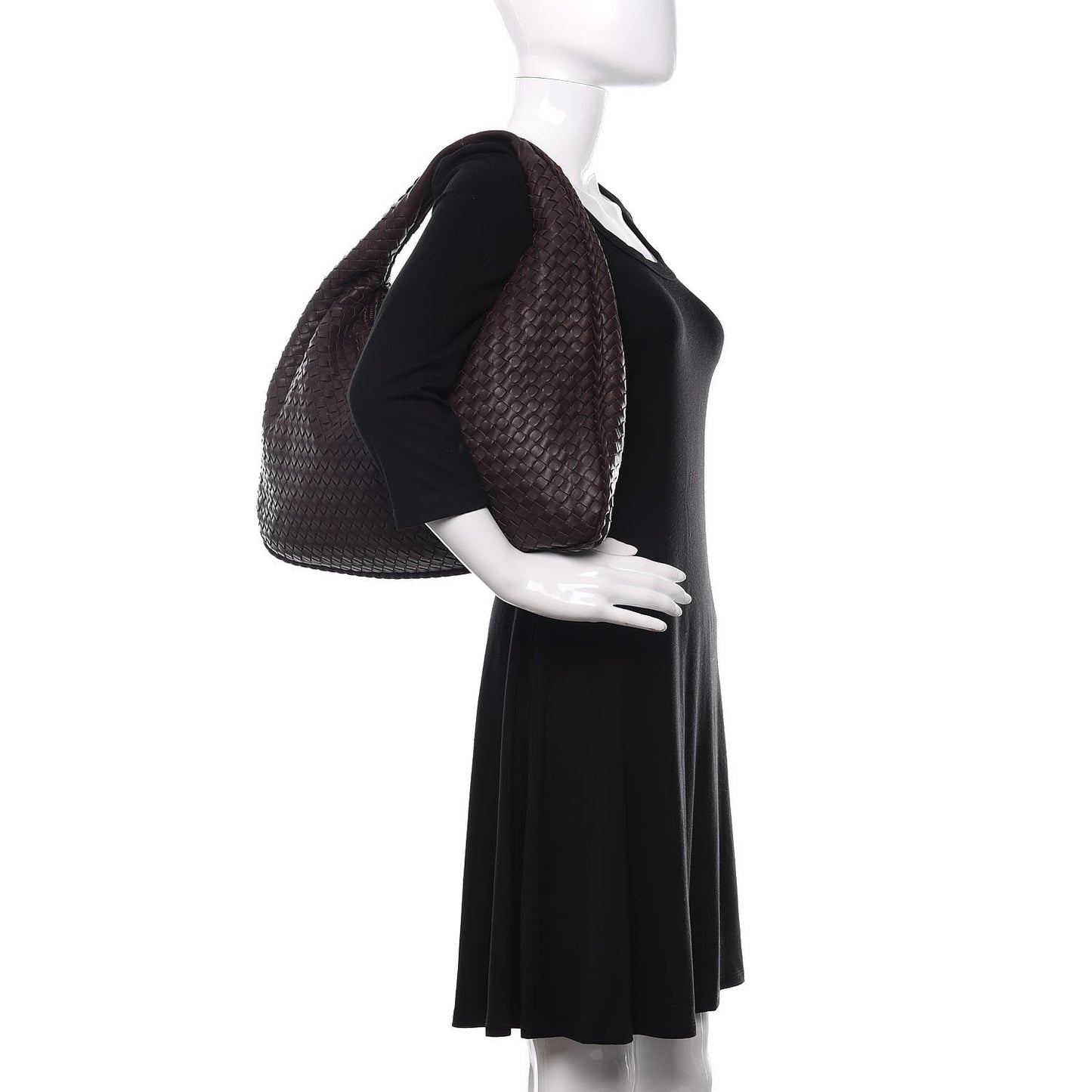 Nappa Intrecciato Large Veneta Hobo Ebano
