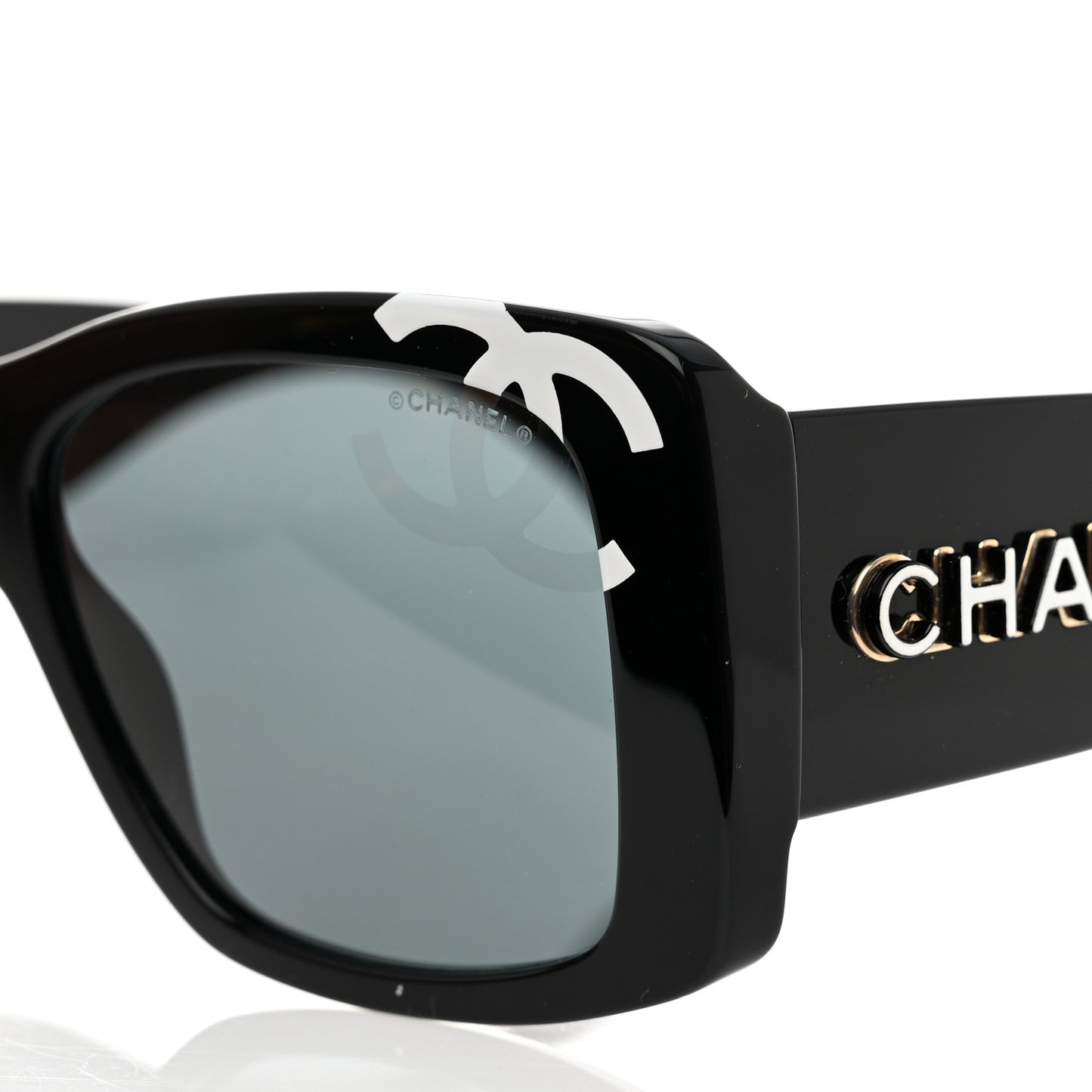 Acetate CC Logo Square Sunglasses 71472 Black