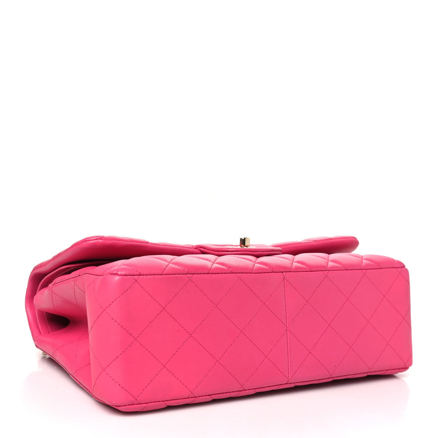 Chanel Lambskin Quilted Jumbo Double Flap Dark Pink 4 of 10