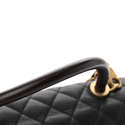Chanel Caviar Lizard Embossed Quilted Small Coco Handle Flap Black 11 of 11