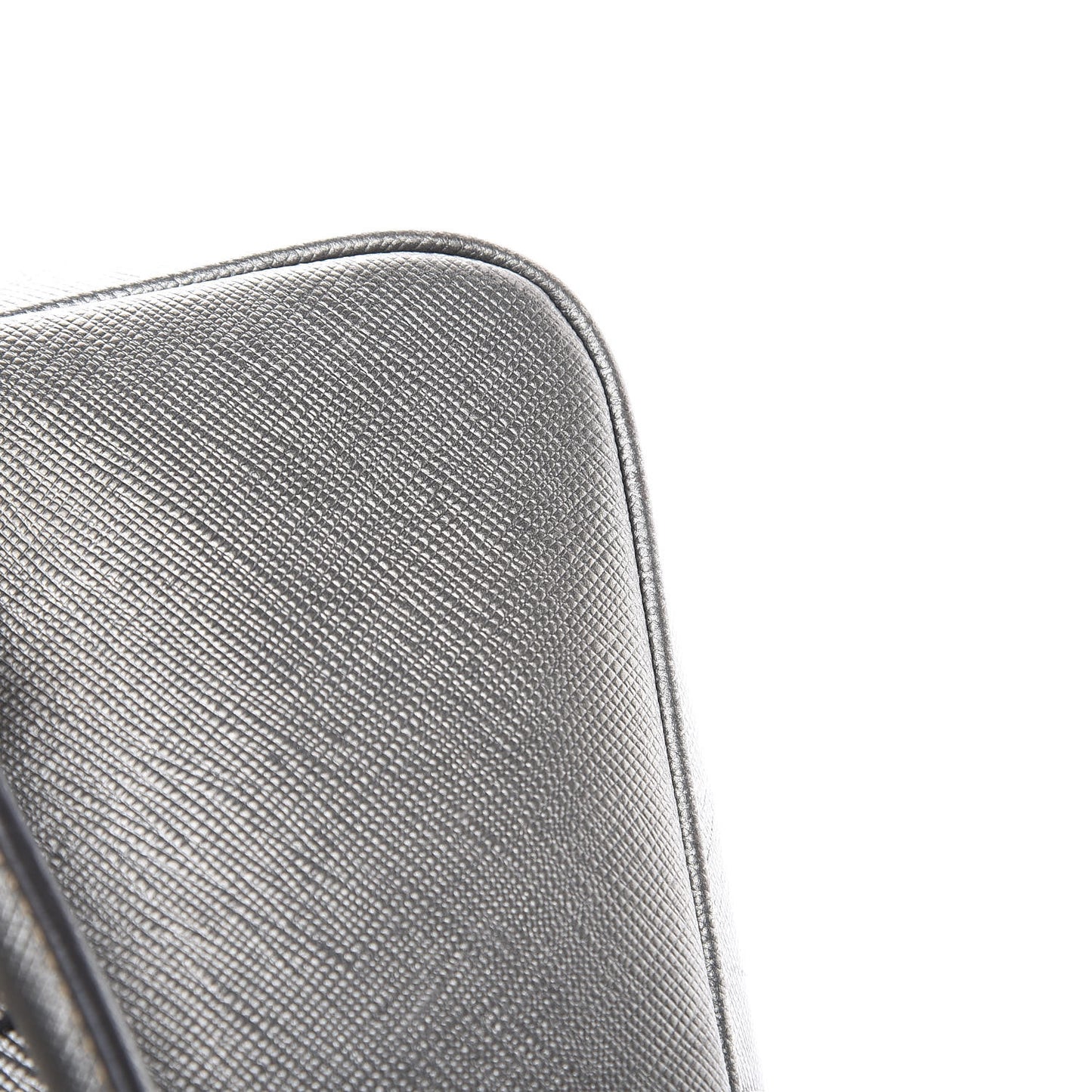 Metallic Saffiano Lux Bowler Silver