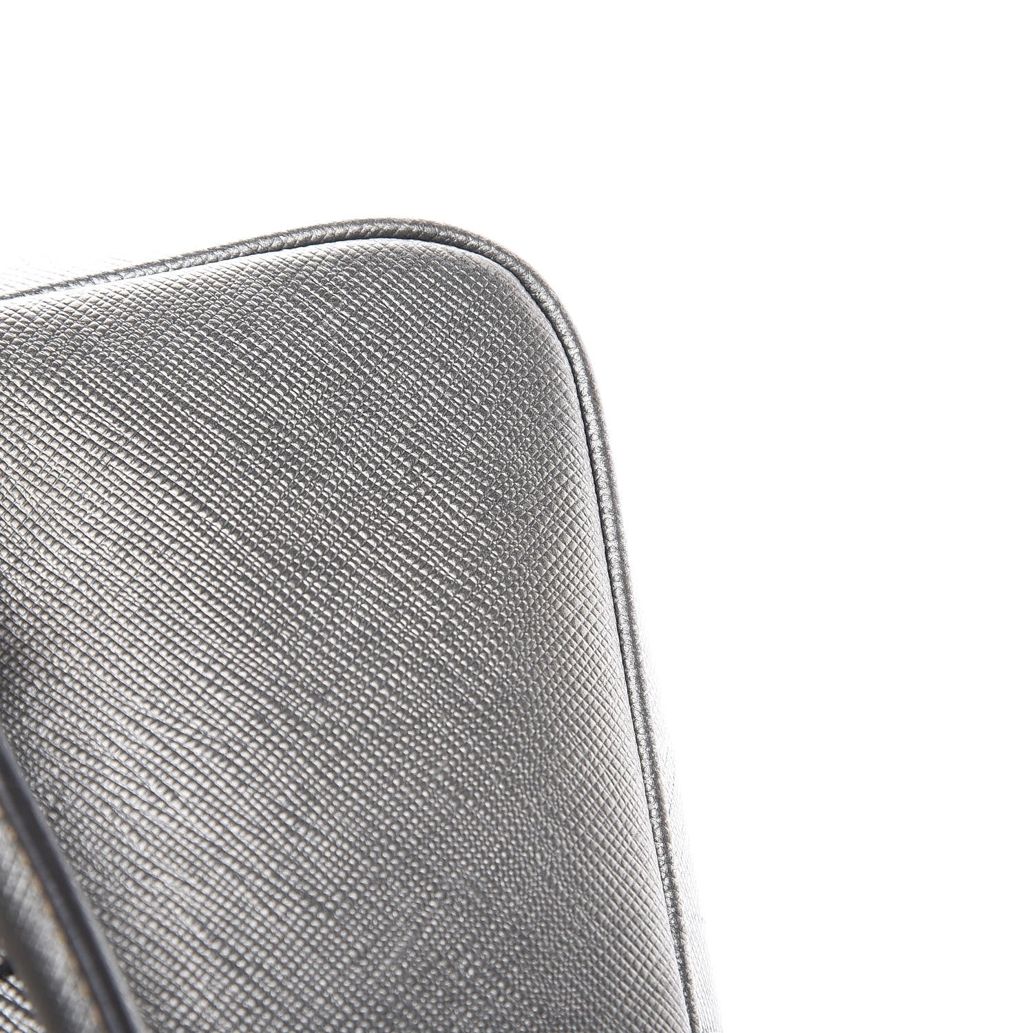 Prada Metallic Saffiano Lux Bowler Silver 18 of 23
