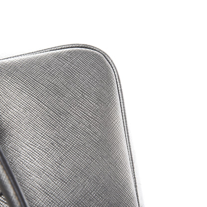 Prada Metallic Saffiano Lux Bowler Silver 18 of 23