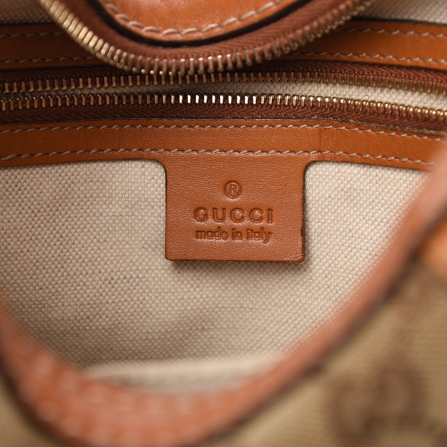 Monogram Large Horsebit Web Hobo Tan