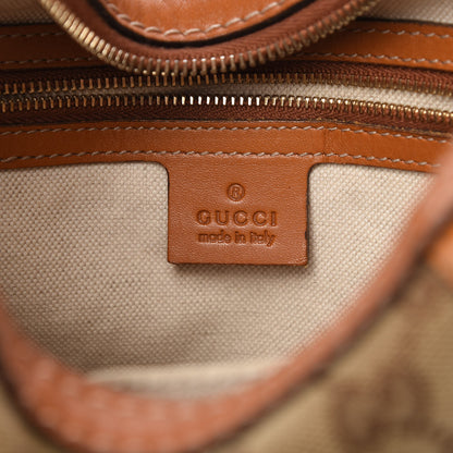 Gucci Monogram Large Horsebit Web Hobo Tan 8 of 10
