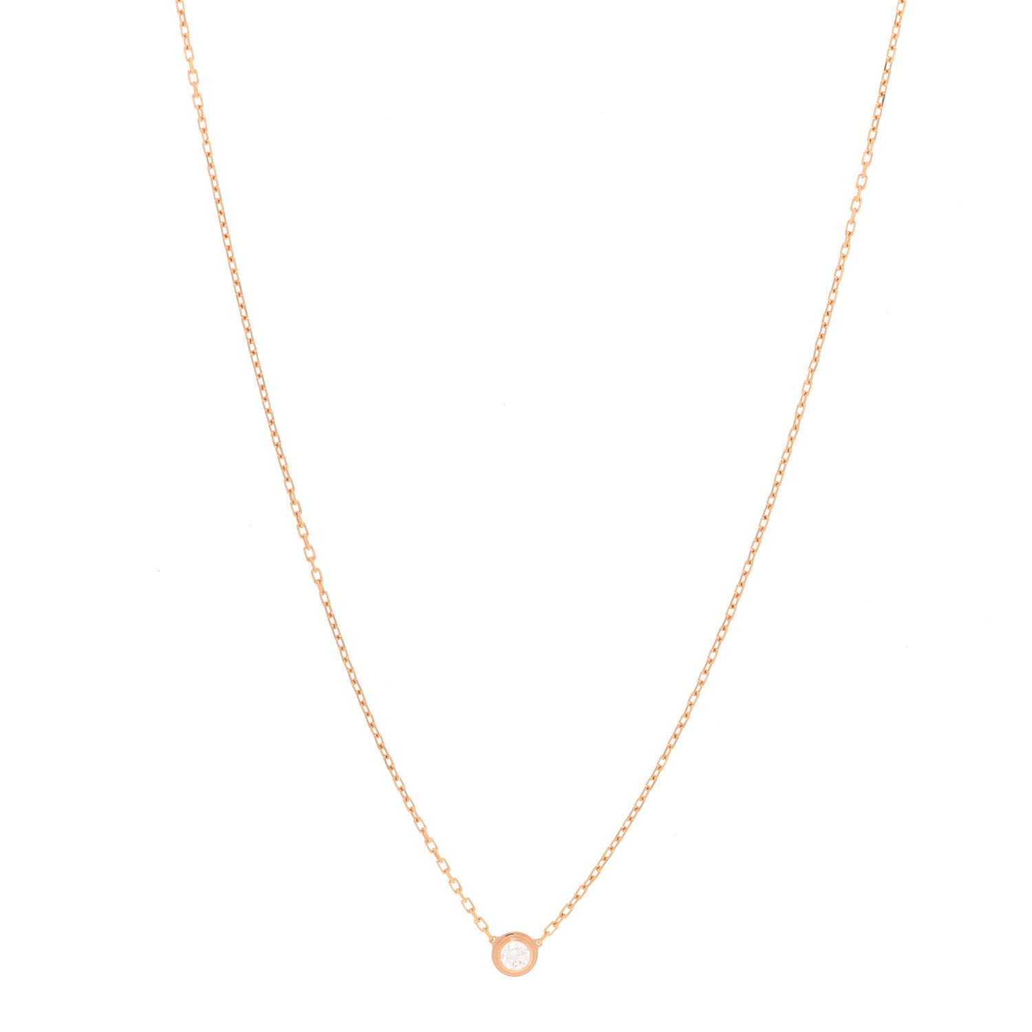 Cartier 18K Pink Gold Diamond LM D'Amour Pendant Necklace 1 of 6