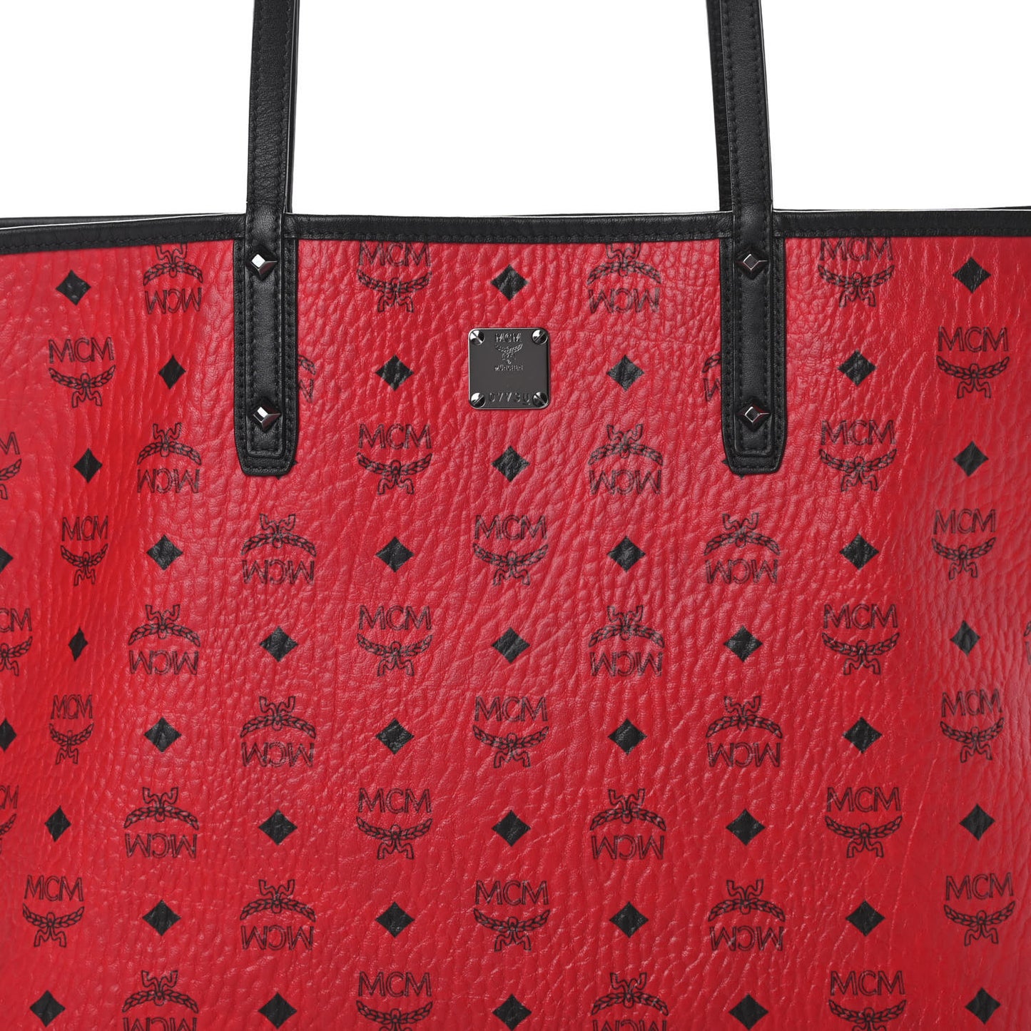 Visetos Medium Project Reversible Shopper Tote Ruby Red Black