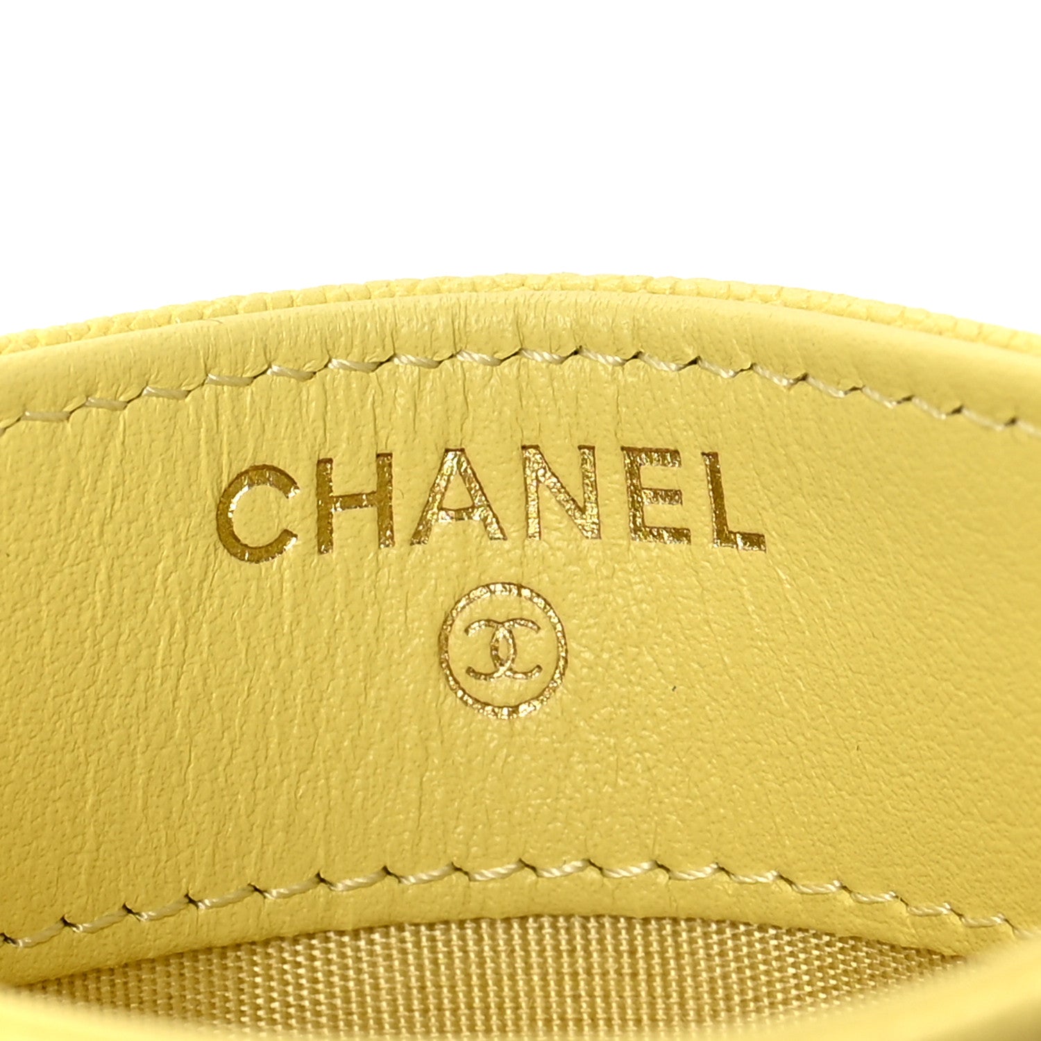 Chanel Caviar Chevron Quilted Boy Card Holder Yellow 6 of 7