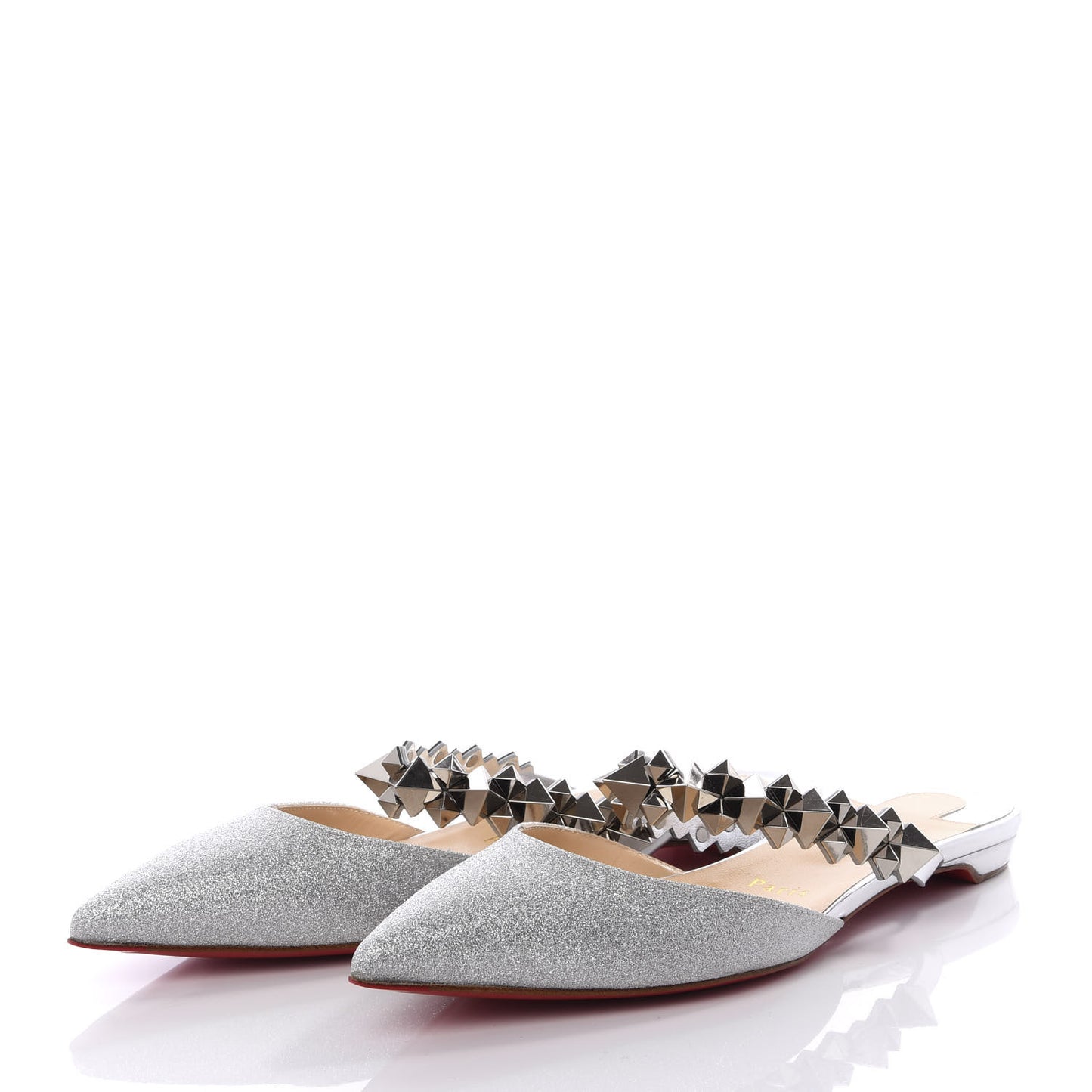 Mini Glitter Planet Choc Flat Mules 37.5 Silver