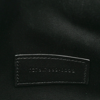 Saint Laurent Grain De Poudre Matelasse Chevron Monogram Envelope Clutch Black 6 of 7