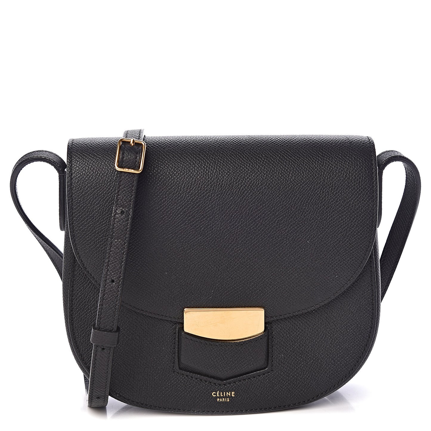 Grained Calfskin Small Trotteur Black