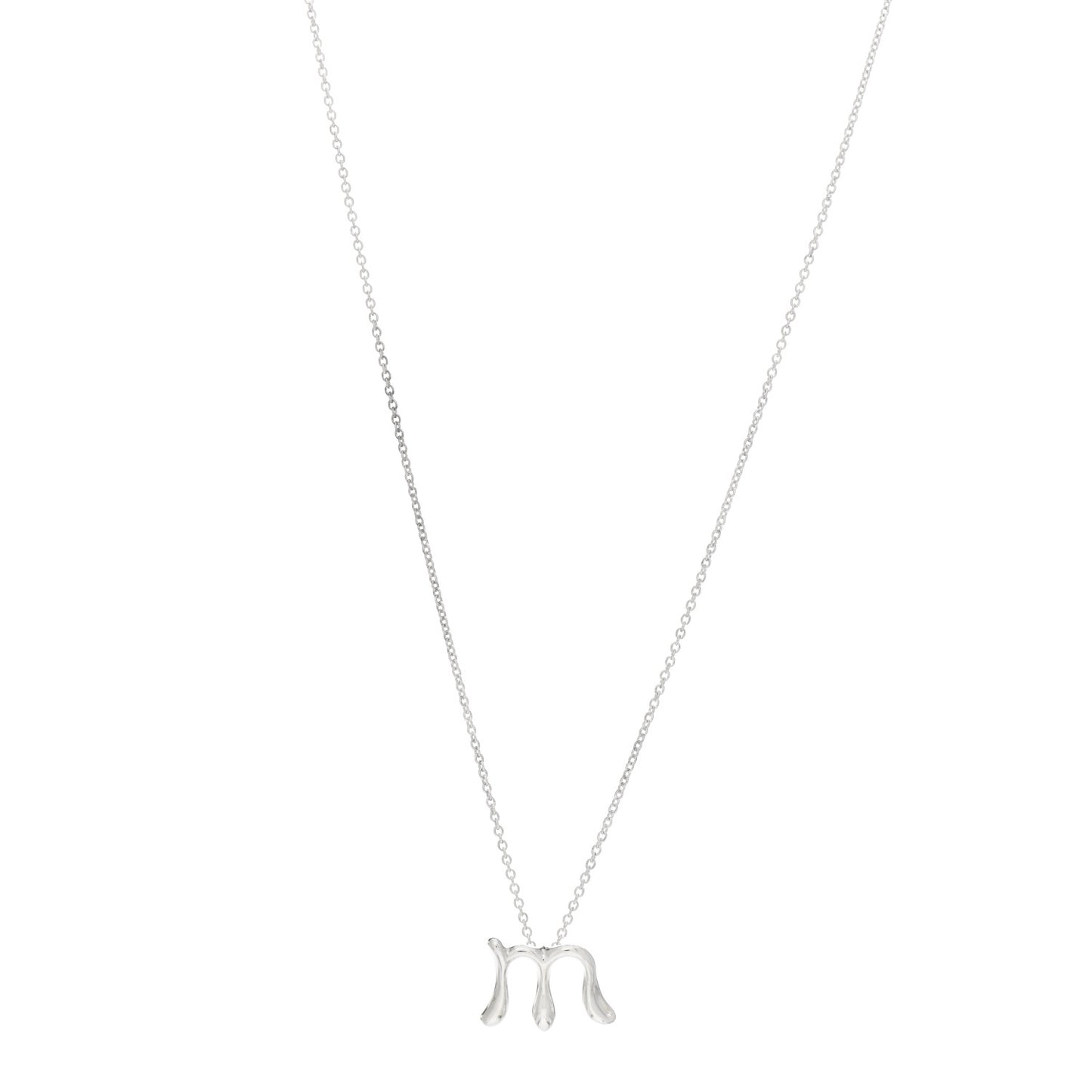 Sterling Silver Elsa Peretti Letter M Pendant Necklace