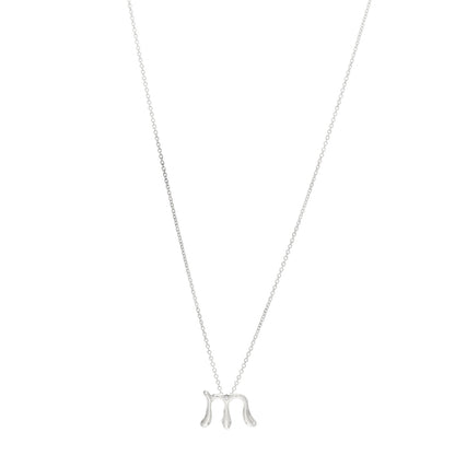 Tiffany Sterling Silver Elsa Peretti Letter M Pendant Necklace 1 of 5