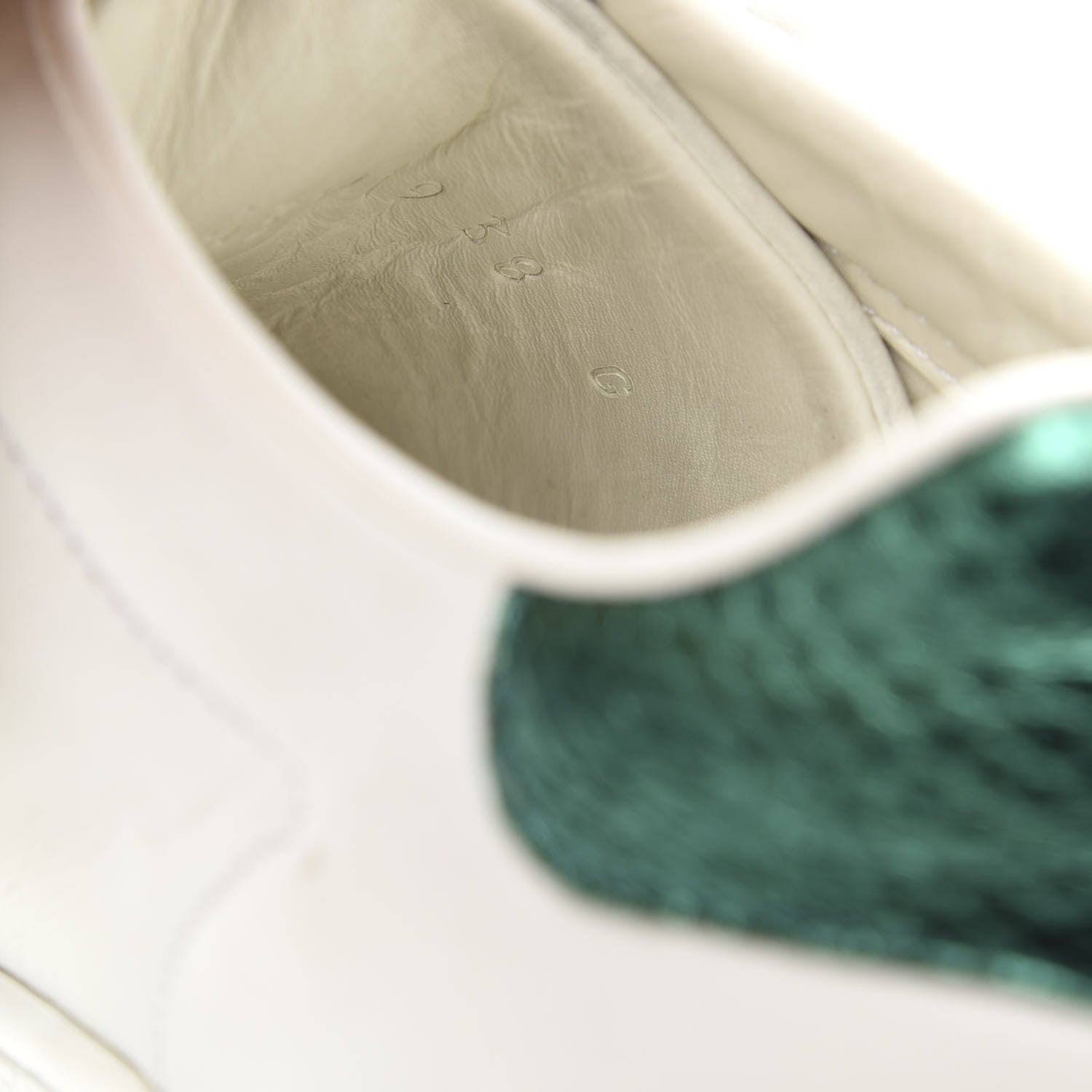 Gucci Calfskin Web Crystal Womens Mouth Ace Sneakers 38 White 9 of 9