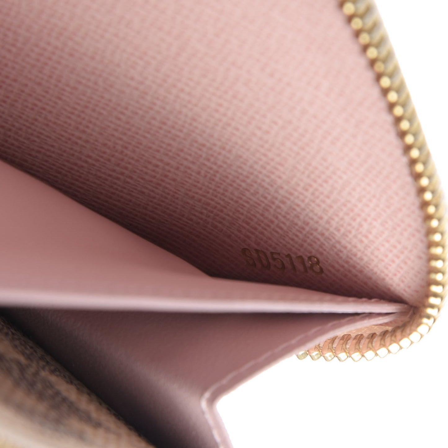 Damier Azur Clemence Wallet Rose Ballerine