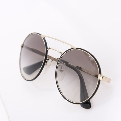 Prada Round Sunglasses SPR 51S Black Gold 7 of 7