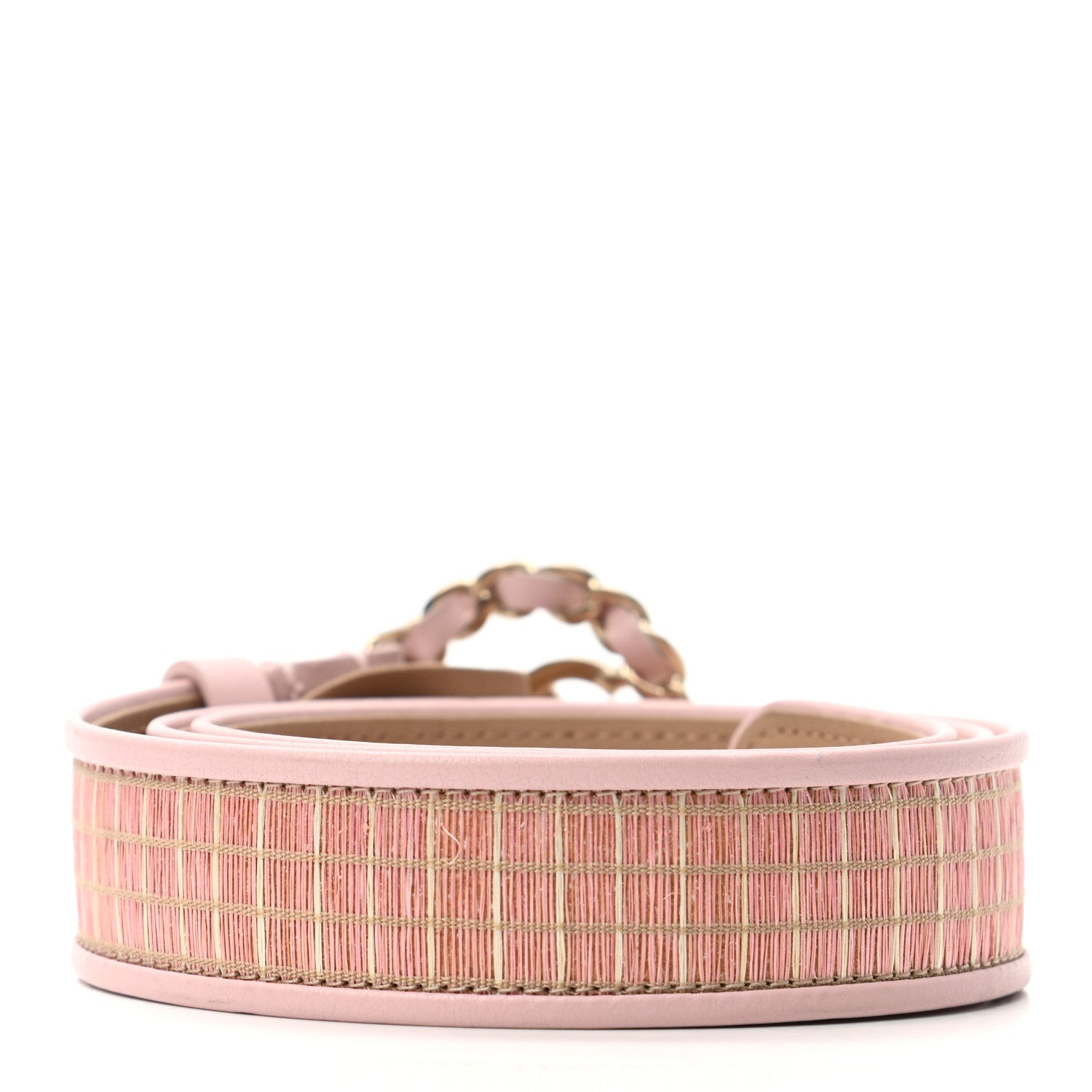Chanel Calfskin Raffia CC Chain Belt 75 30 Pink 2 of 7