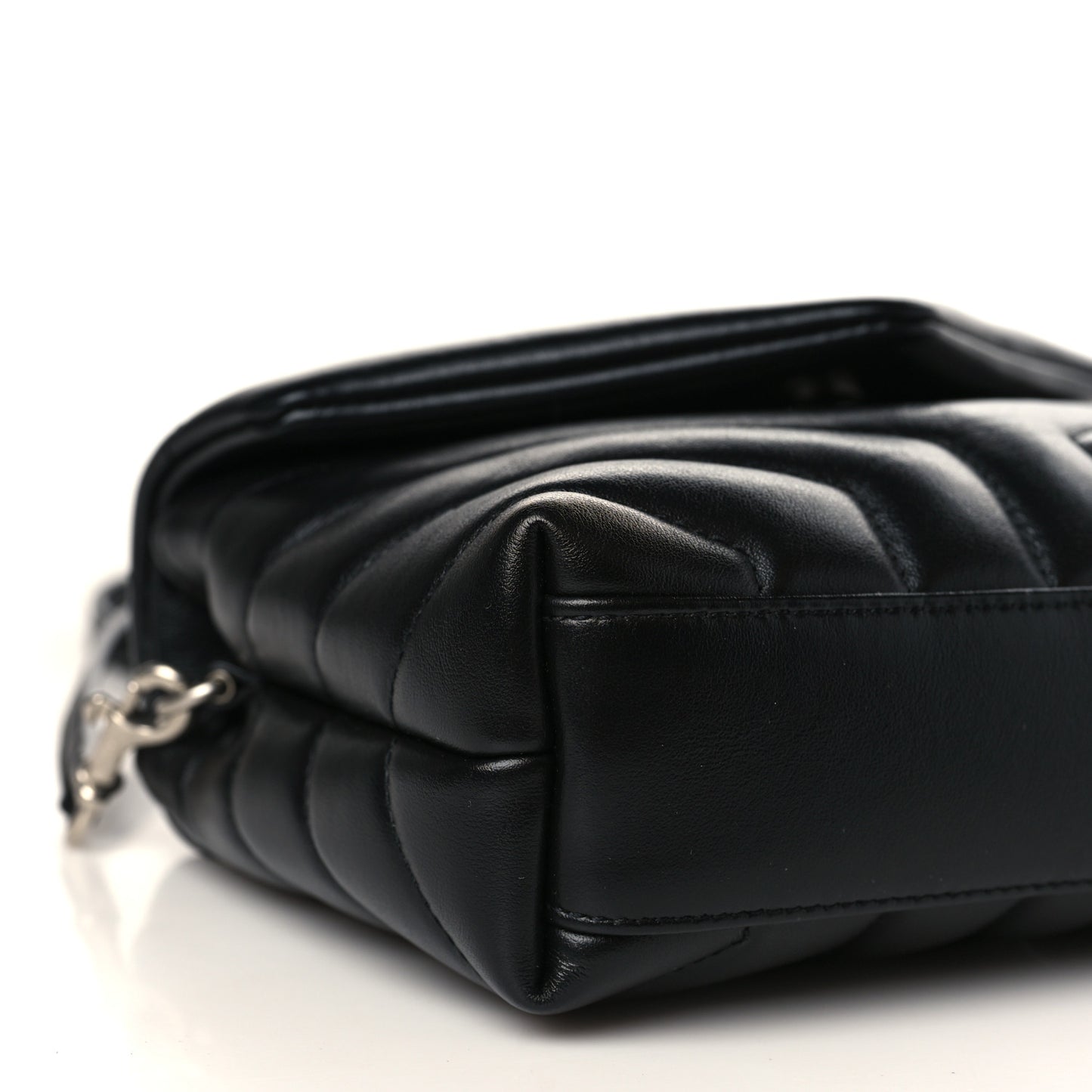 Calfskin Y Quilted Monogram Toy Loulou Crossbody Bag Black