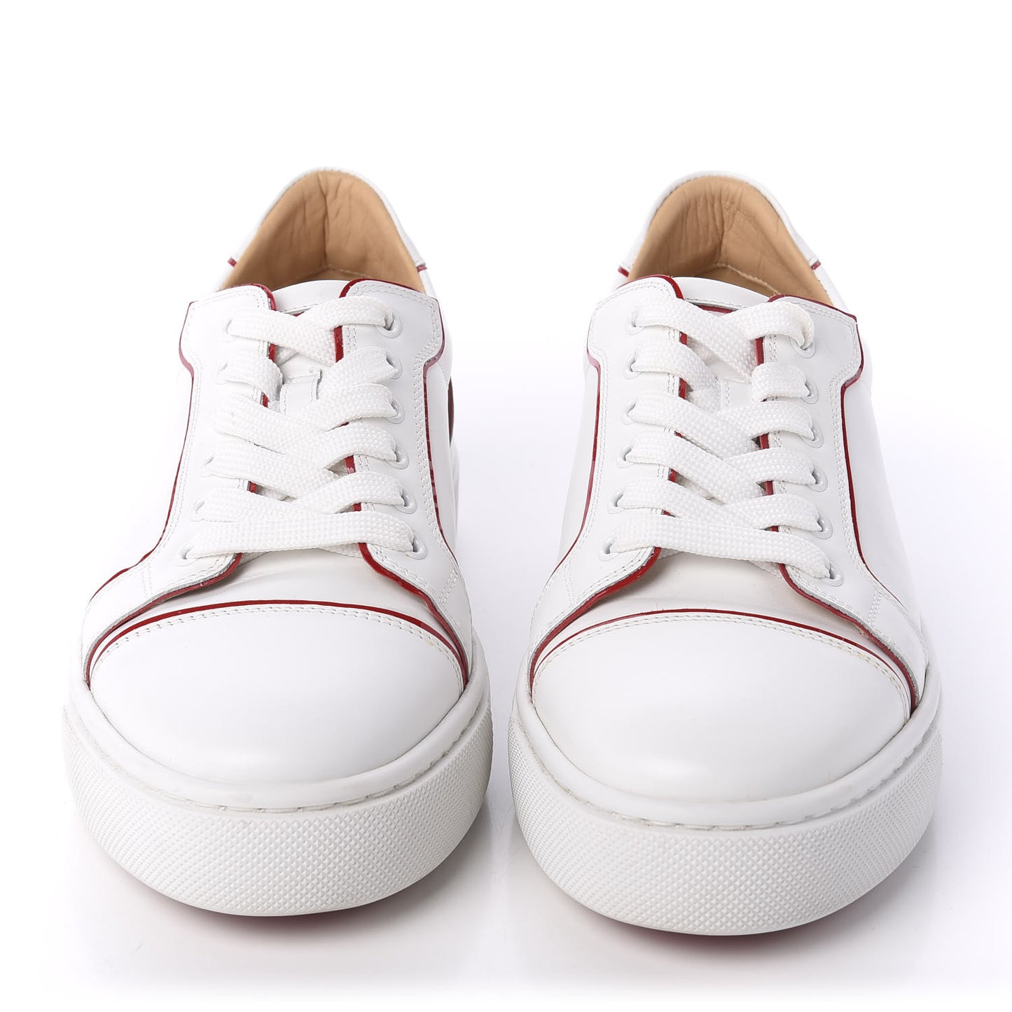 Calfskin Patent Vieirissima Flat Sneakers 40.5 White Loubi