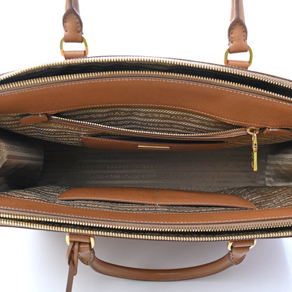 Prada Saffiano Lux Extra Large Galleria Double Zip Tote Caramel 4 of 8