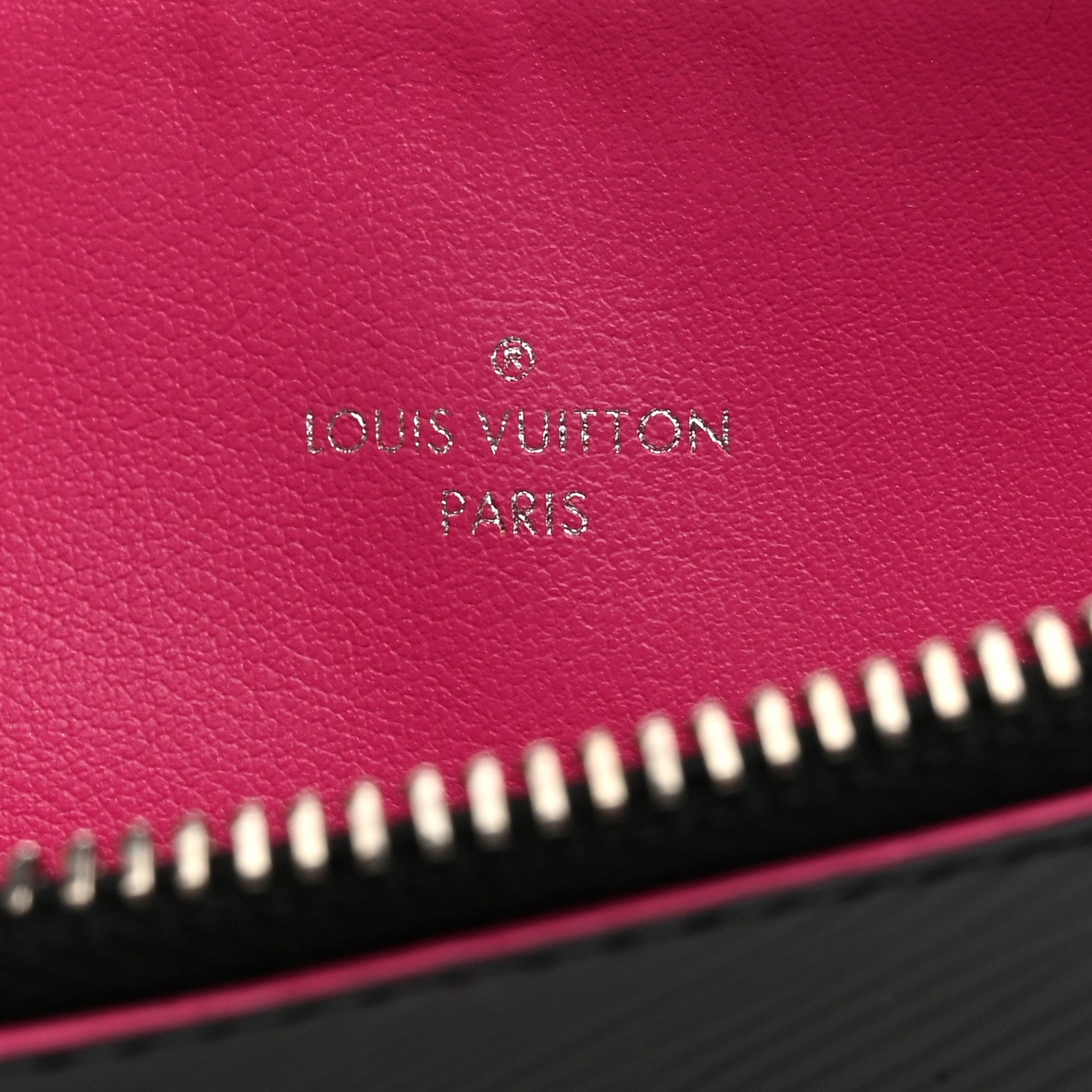 Louis Vuitton Epi Felicie Chain Wallet Zippered Insert Black Hot Pink 6 of 7