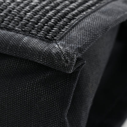 Saint Laurent Raffia Linen Calfskin Rive Gauche Tote Black 12 of 14