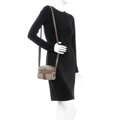 Gucci GG Supreme Monogram Web Mini Ophidia Shoulder Bag Brown 2 of 8