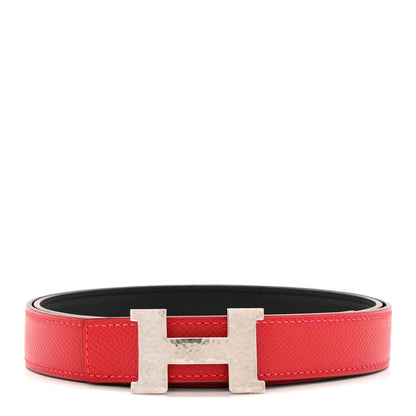 Hermes Swift Epsom 24mm Mini Martelee Constance Belt 85 Rouge Casaque Black 2 of 7