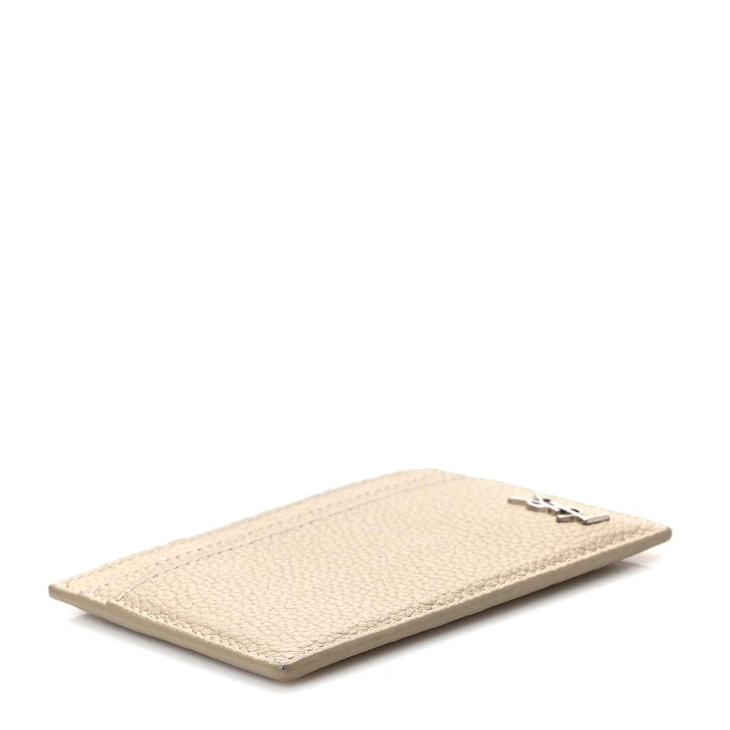 Calfskin Tiny Cassandre Credit Card Case Dark Beige