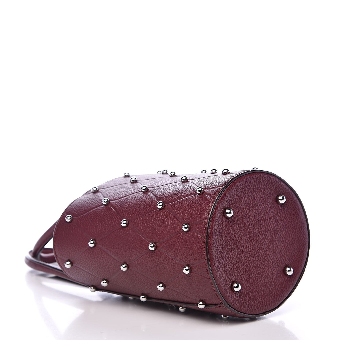 Pebbled Calfskin Mini Roxy Bucket Bag Burgundy