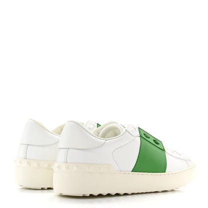 Valentino Garavani Calfskin Rockstud Untitled Open Sneakers 38.5 White Green 4 of 11