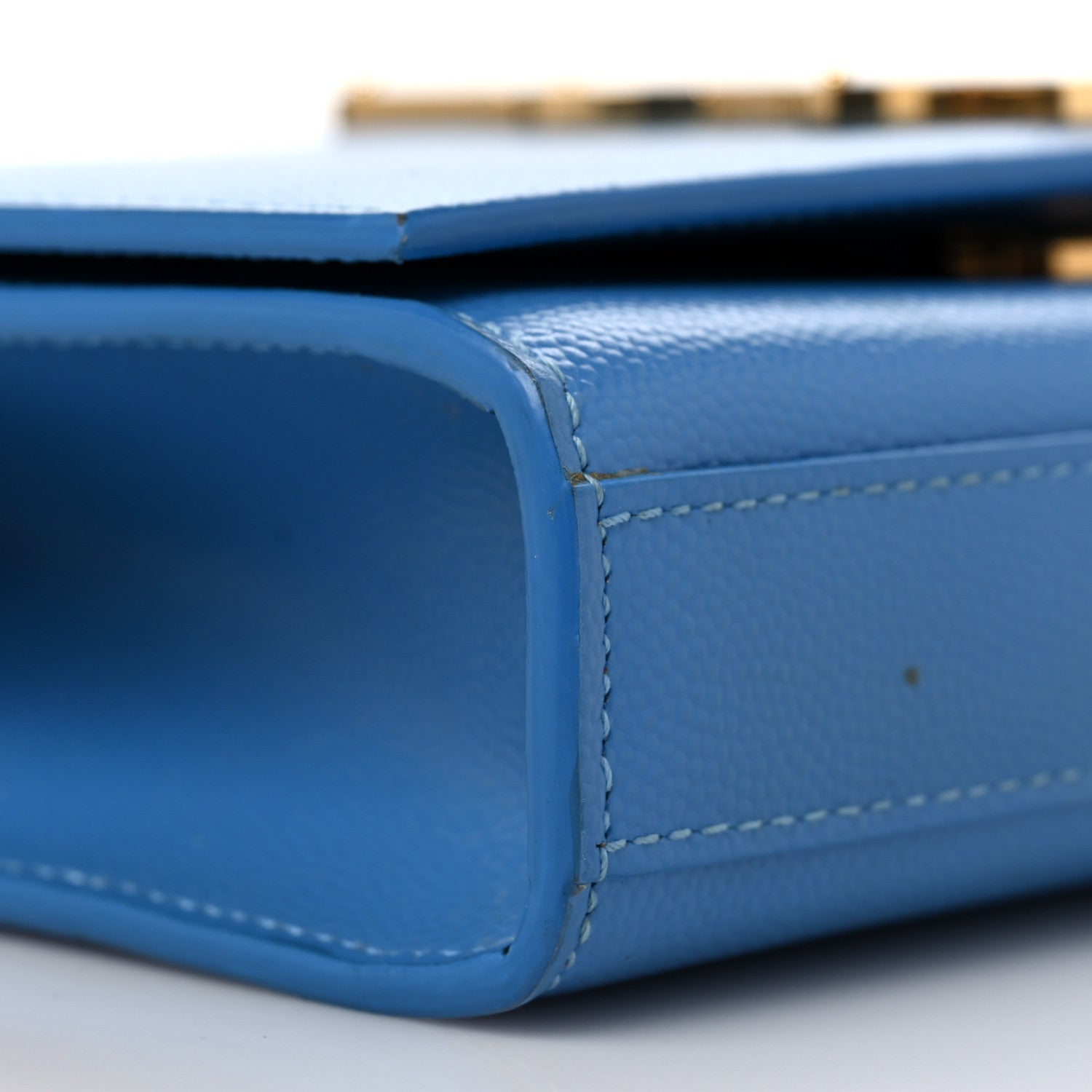 Saint Laurent Grain De Poudre Small Classic Monogram Kate Satchel Blue Clair 6 of 7