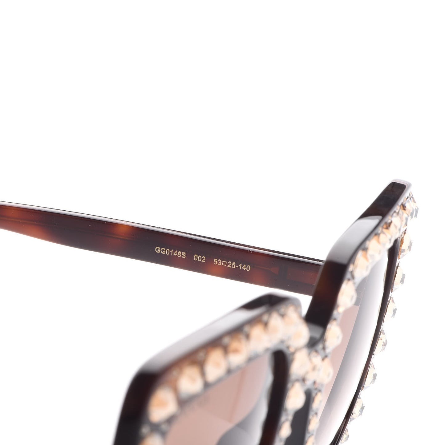 Acetate Crystal Oversize Sunglasses GG0148S Tortoise
